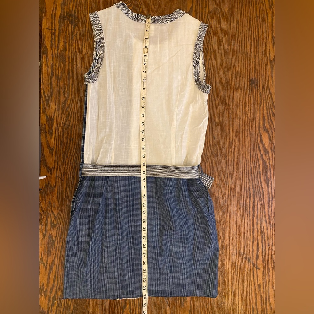 Vivienne Tam casual blue and white plaid and print dress. - Picture 10 of 11